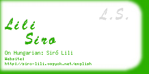 lili siro business card
